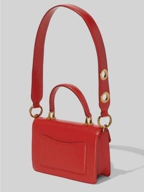 Marc Jacobs Downtown Red Leather Shoulder Bag with Gold Hardware